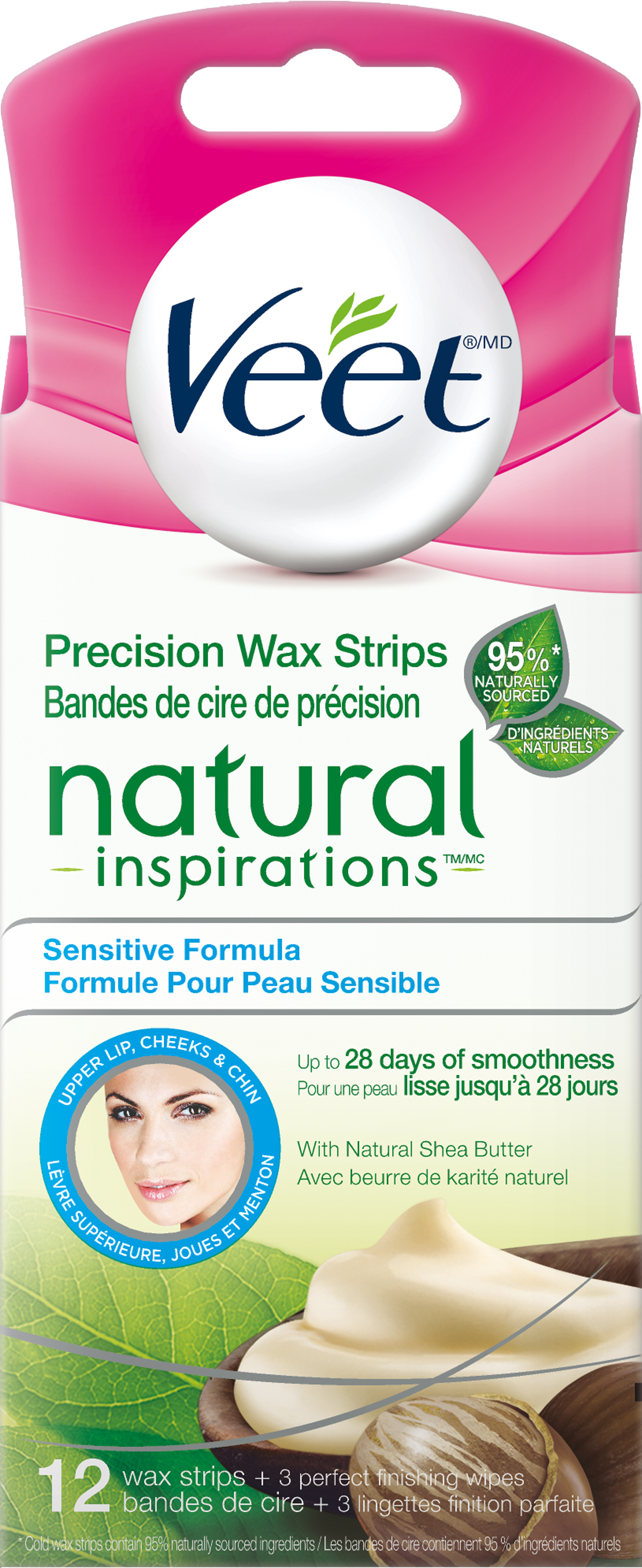 VEET® Natural Inspirations™ Precision Wax Strips - Sensitive Formula Wipes (Canada)